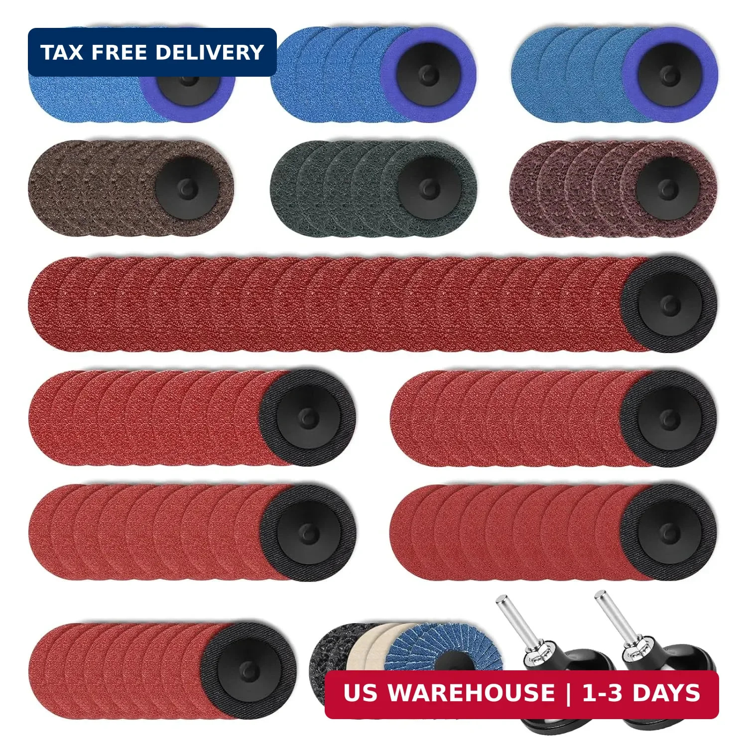 108Pcs 2 Inch Sanding Discs Set, Quick Change & Steady, Die Grinder Sanding Disc