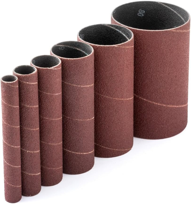 POWERTEC 11204 4.5″ Sanding Sleeves for Spindle Sander | 80 Grit | Aluminum Oxid