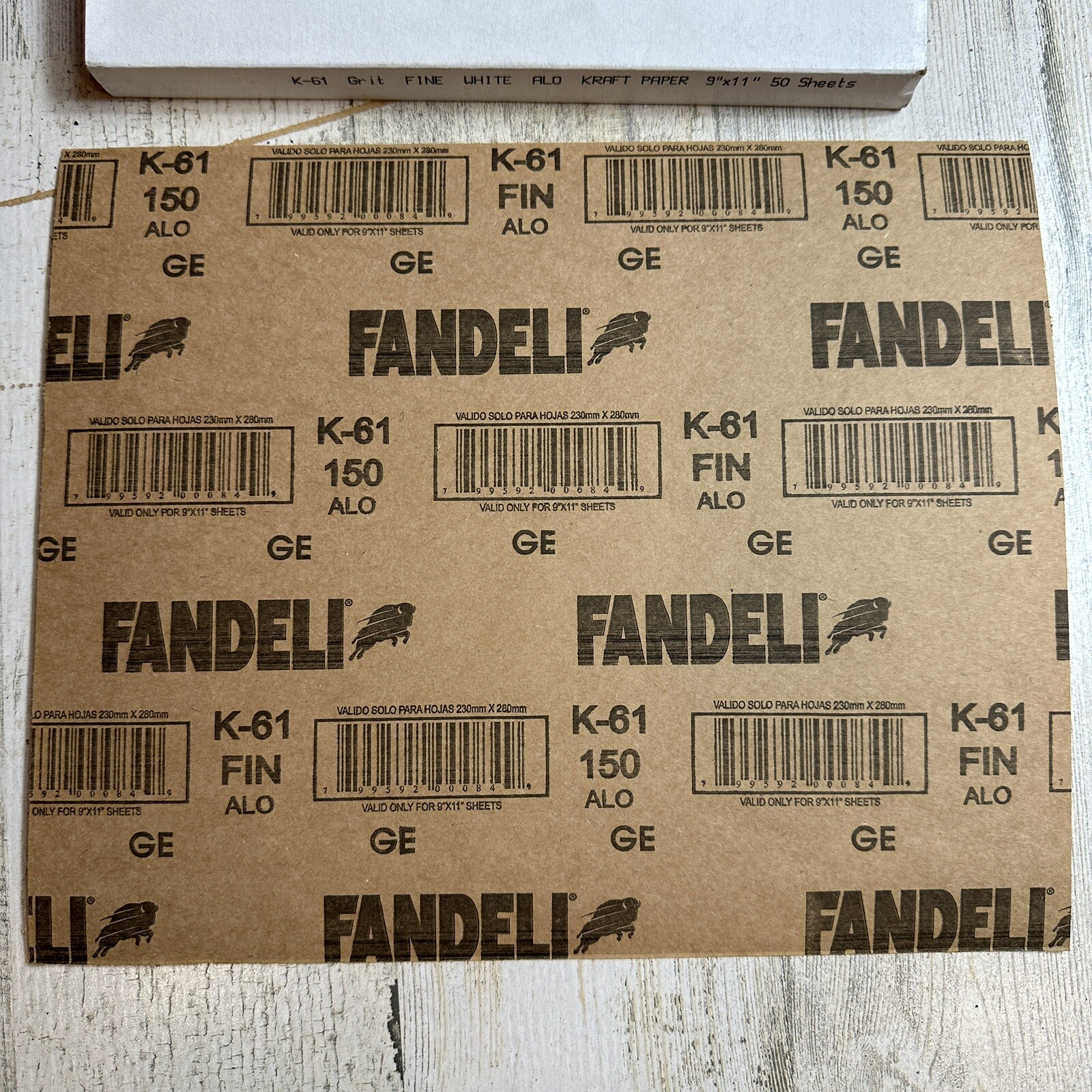 Fandeli 36011 Medium Fine Wood 50 Sandpaper Sheets 9″ x 11″ Arc Abrasives 74103