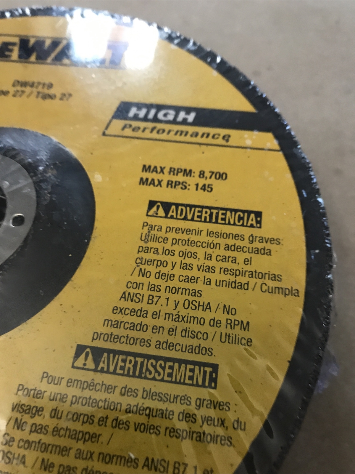 (8 Pack) DeWALT DW 4719 7″ X 1/4″ X 7/8″ Grinding Wheel SAME DAY SHIPPING M-SAT!