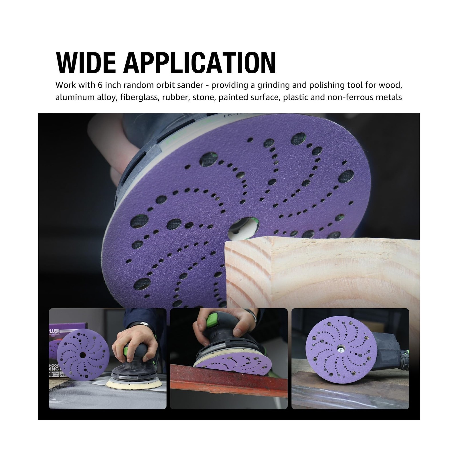 6 Inch Sanding Discs 50PCS Ceramic Hook and Loop Orbital Sander Sandpaper 180…