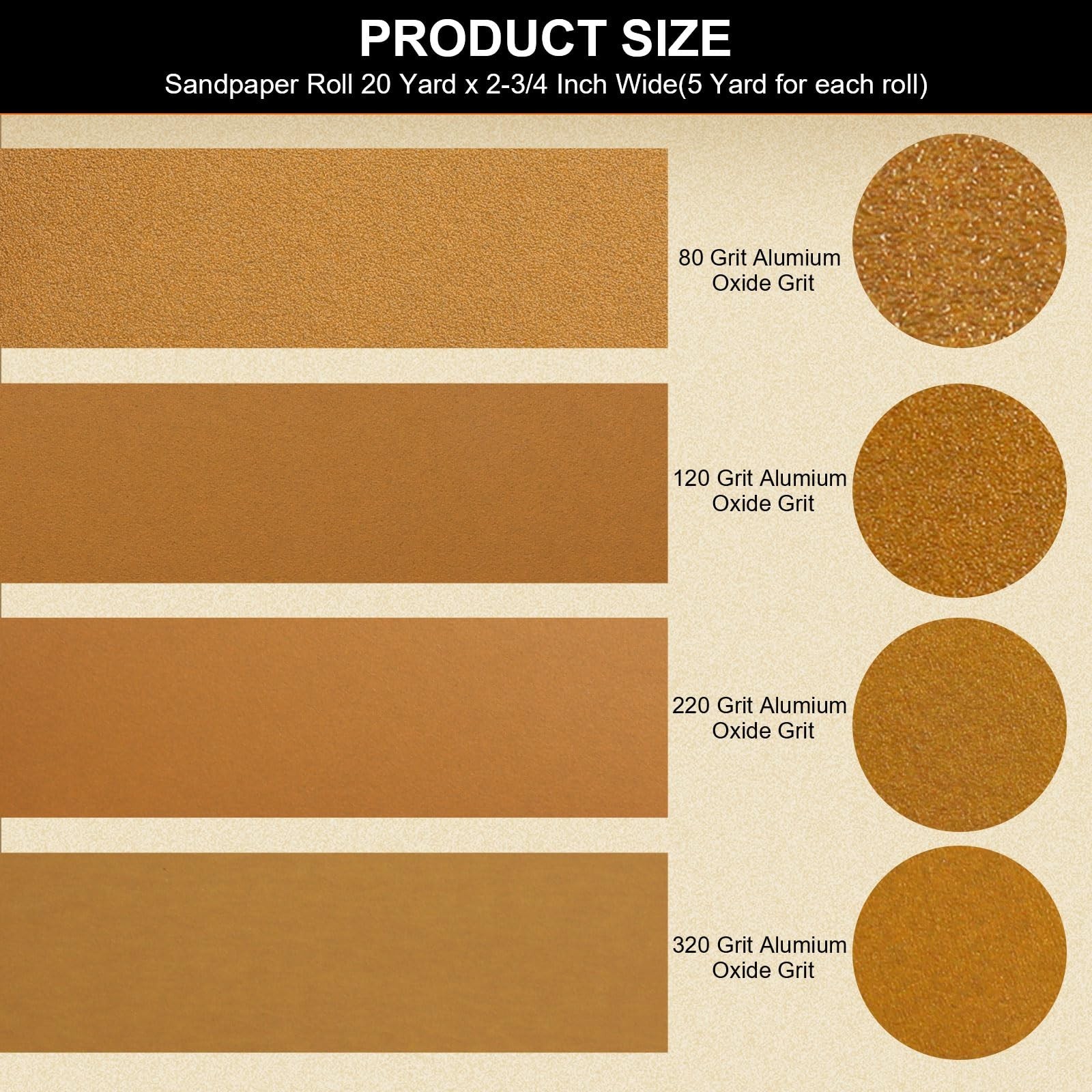20 Yards PSA Longboard Sandpaper Roll – 80/120/220/320 Grit, 2.75″ Wide, Self-Ad