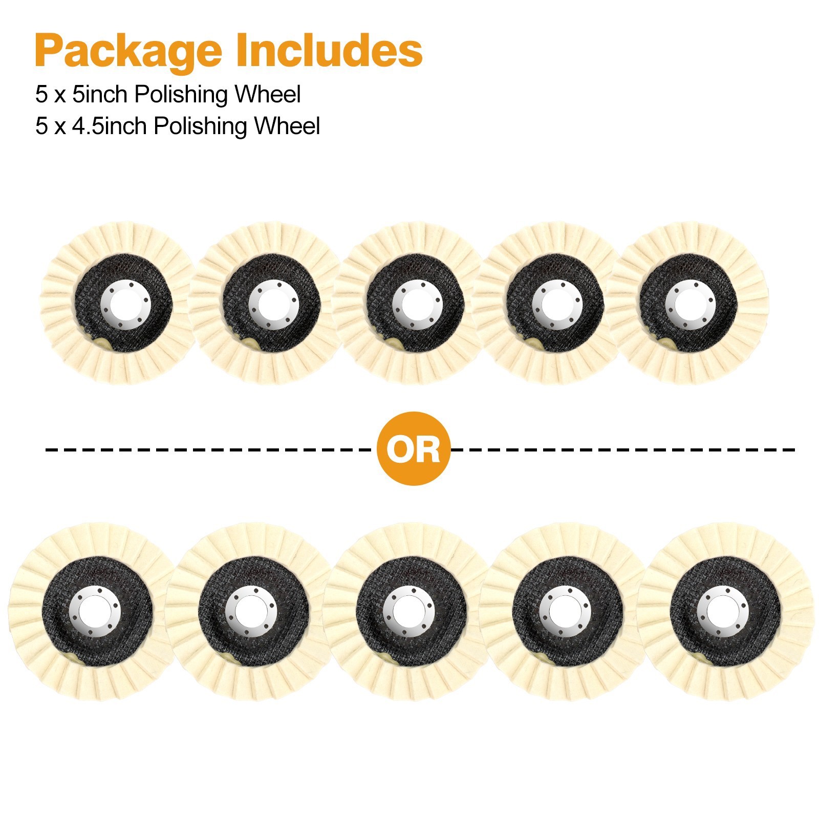 5PCS 4.5/5 Inch Wool Flap Felt Polishing Disc Buffer Wheel Metal Finishing Pad✅