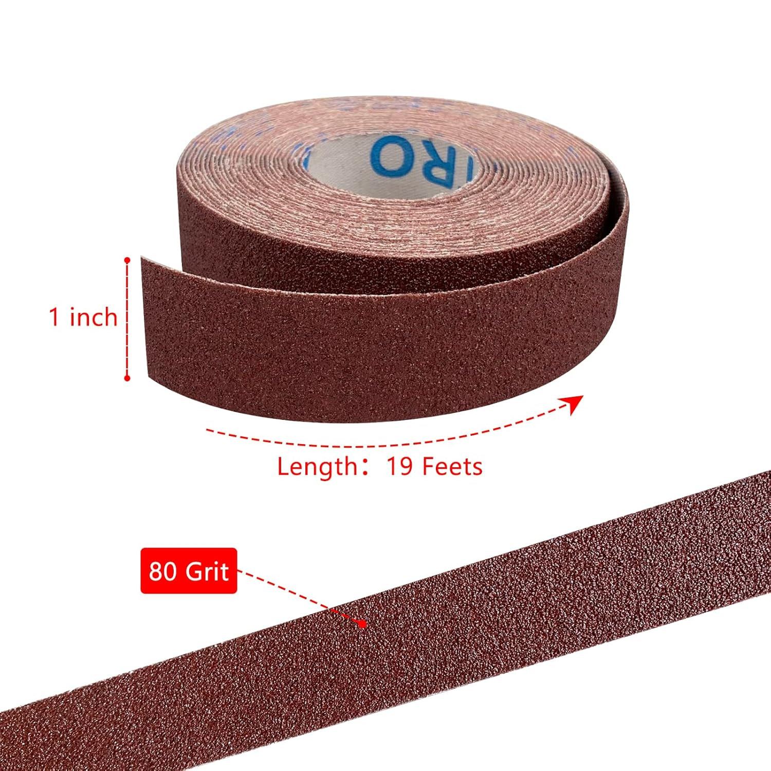 80 Grit Emery Cloth Sandpaper Roll 1 x 19 Ft for Wood, Metal & Automotive Use