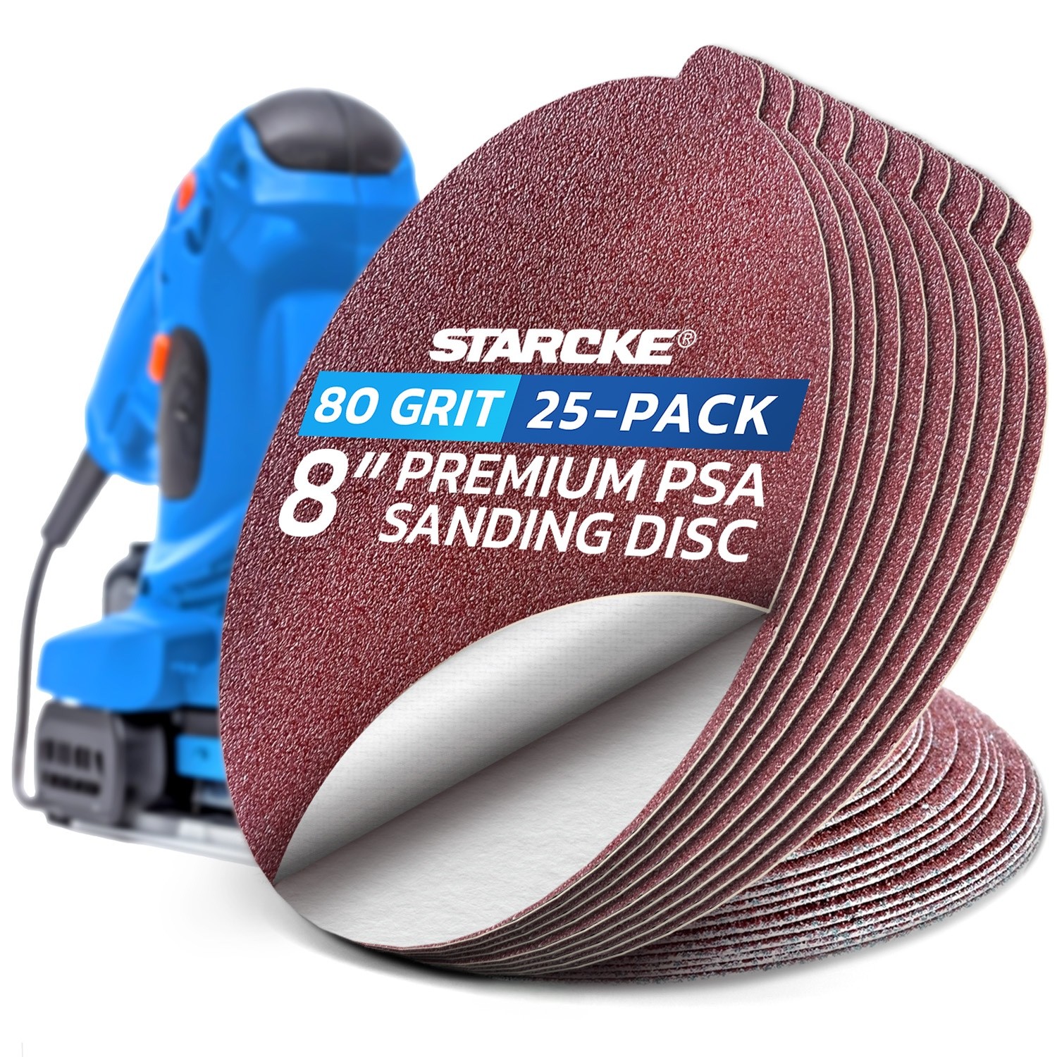 Starcke Premium 8 Inch PSA Sanding Discs Aluminum Oxide