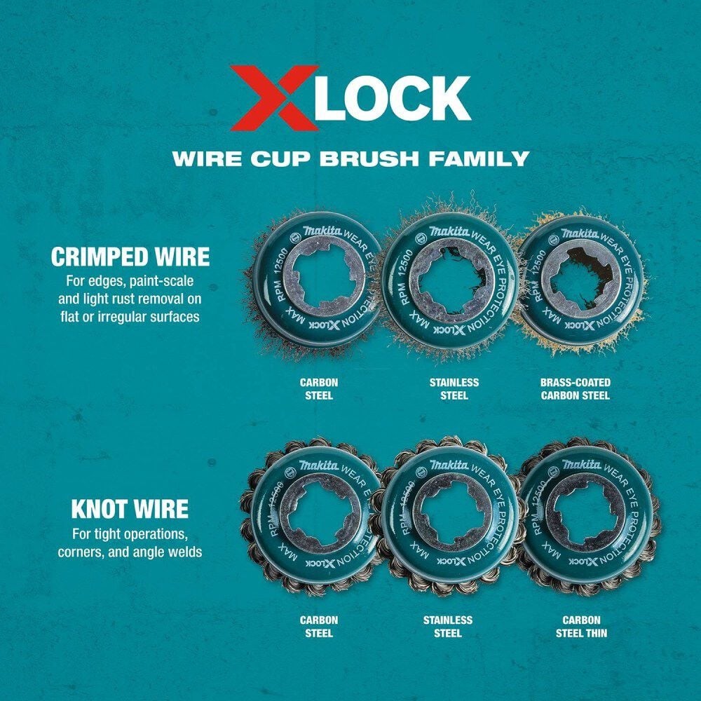 Makita X-Lock 3In Stainless Steel Crimped Wire Cup Brush