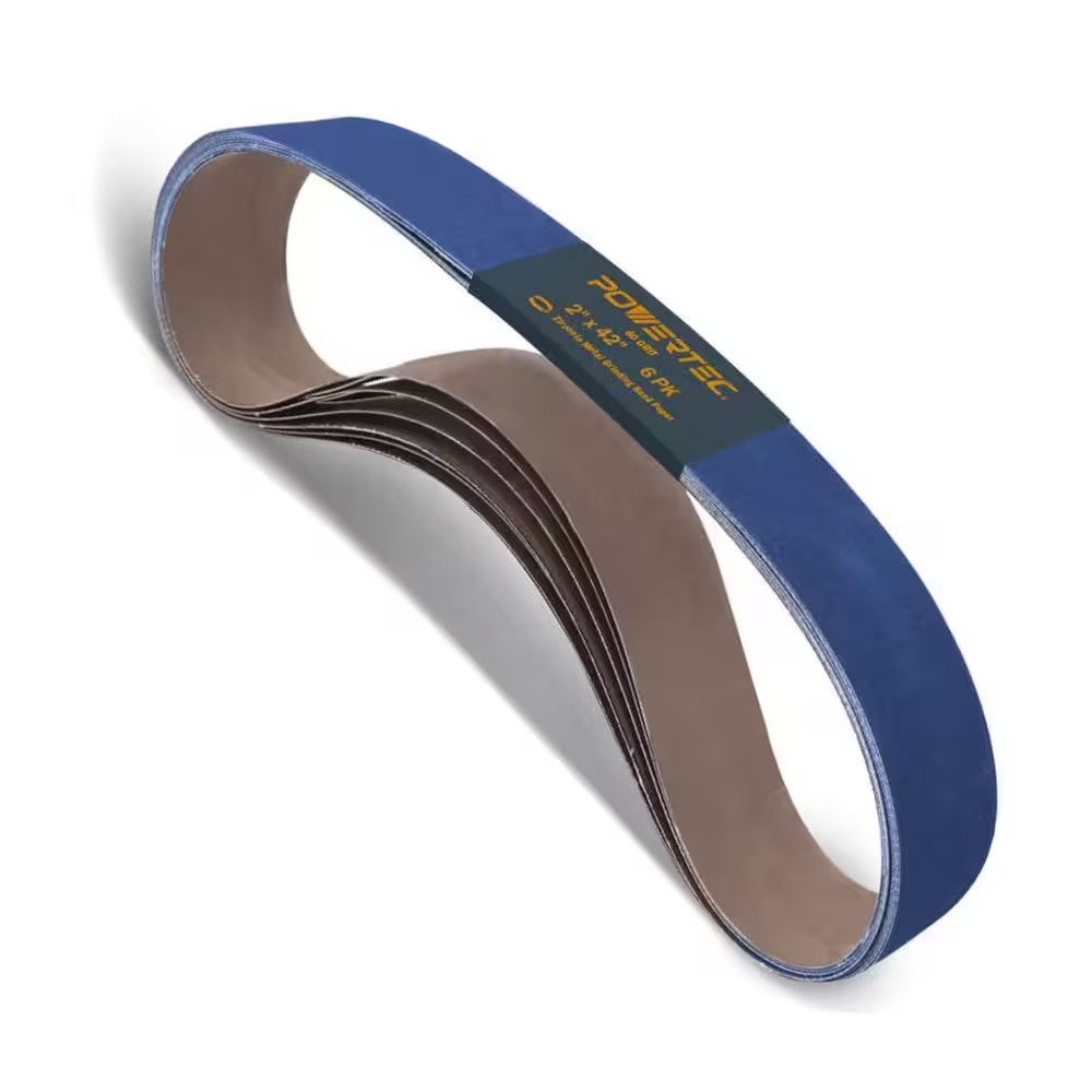 2 in. x 42 in. 60-GritZirconia Sanding Belts for BeltSander, Disc sander(6-Pack)