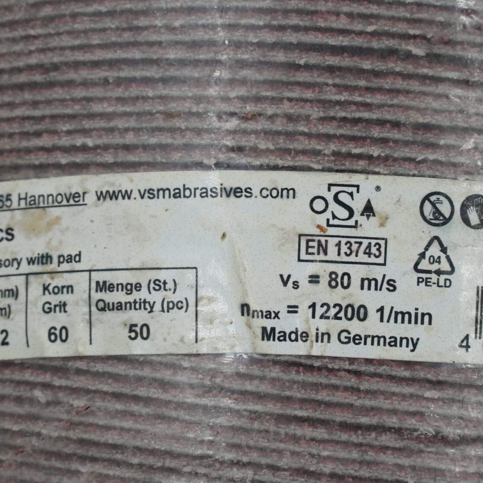 VSM 795252 Fibre Disc XF8985 Qty 50 60 Grit S1 E 125mm x 22mm
