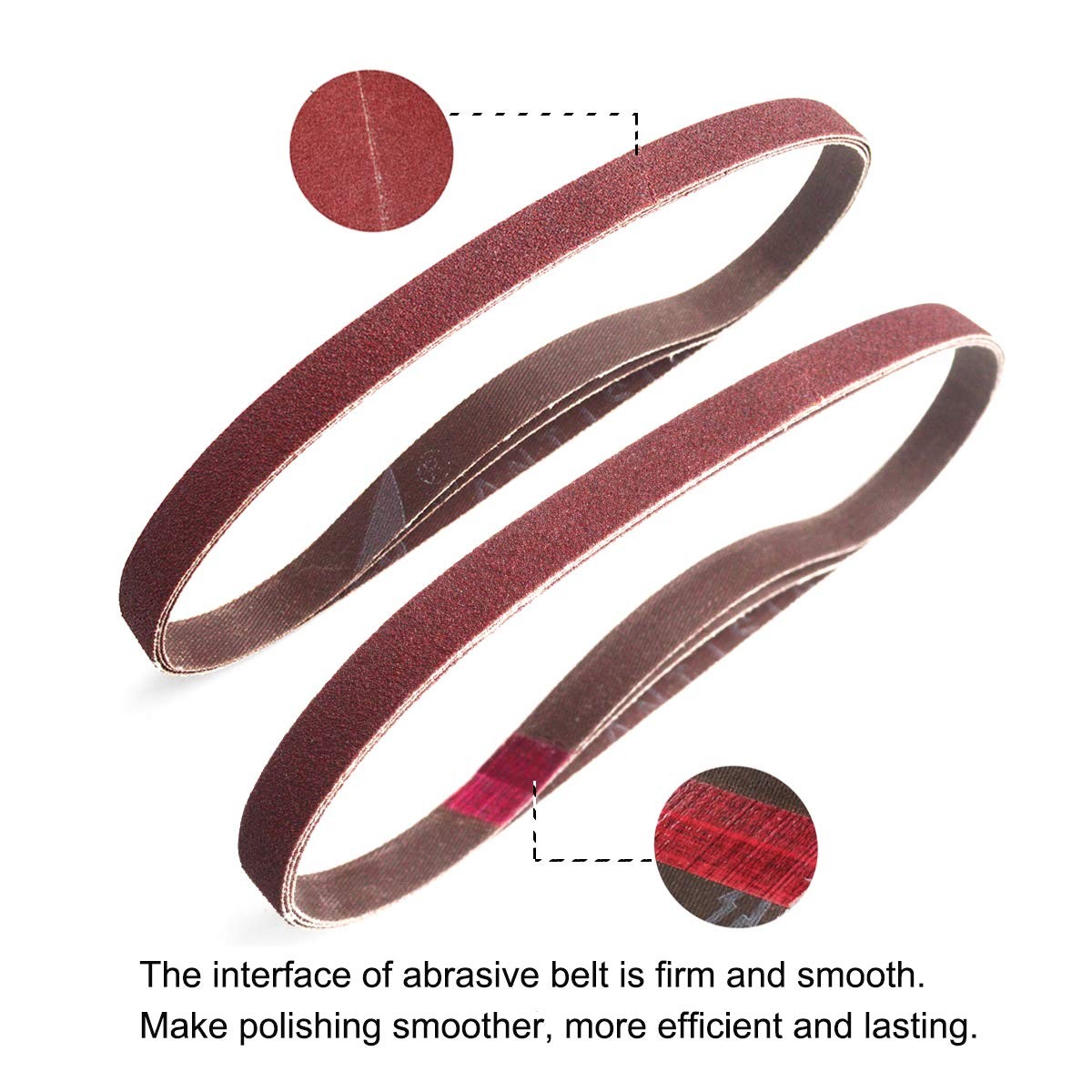 Aiyard 1/2 x 18 Inch Aluminum Oxide Sanding Belts, 4 Each of 1/2×18 inch