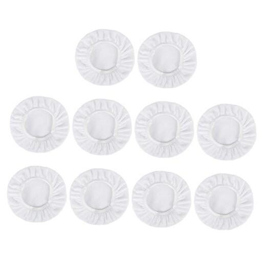 10pcs 5-6 Inch White Soft Mircrofiber Car Wax Polishing Bonnet Buffing Pad