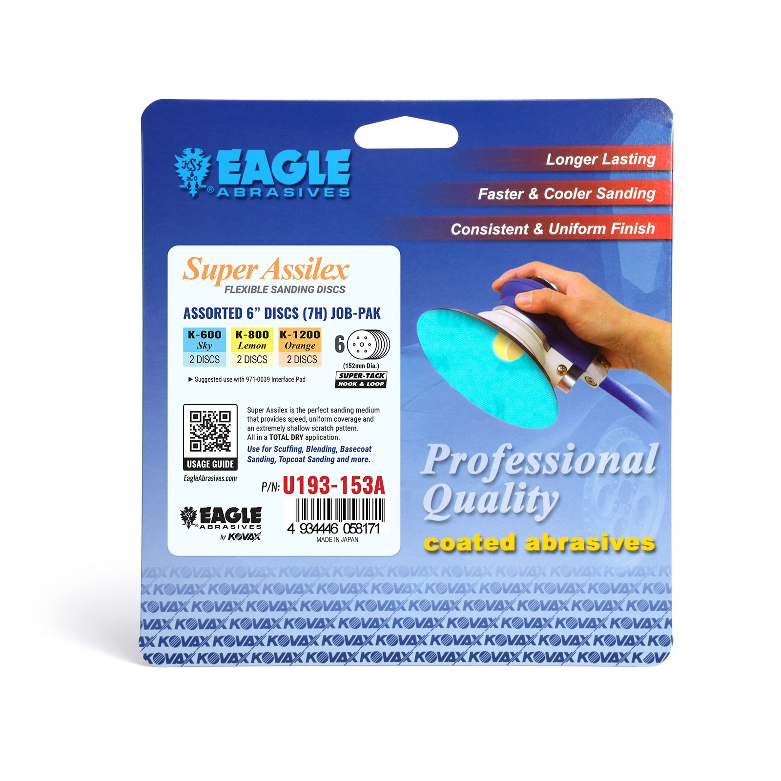 Super Assilex Flexible 6 inch Sanding Discs JOB-PAK, 6″ – 7 Holes, Assorted