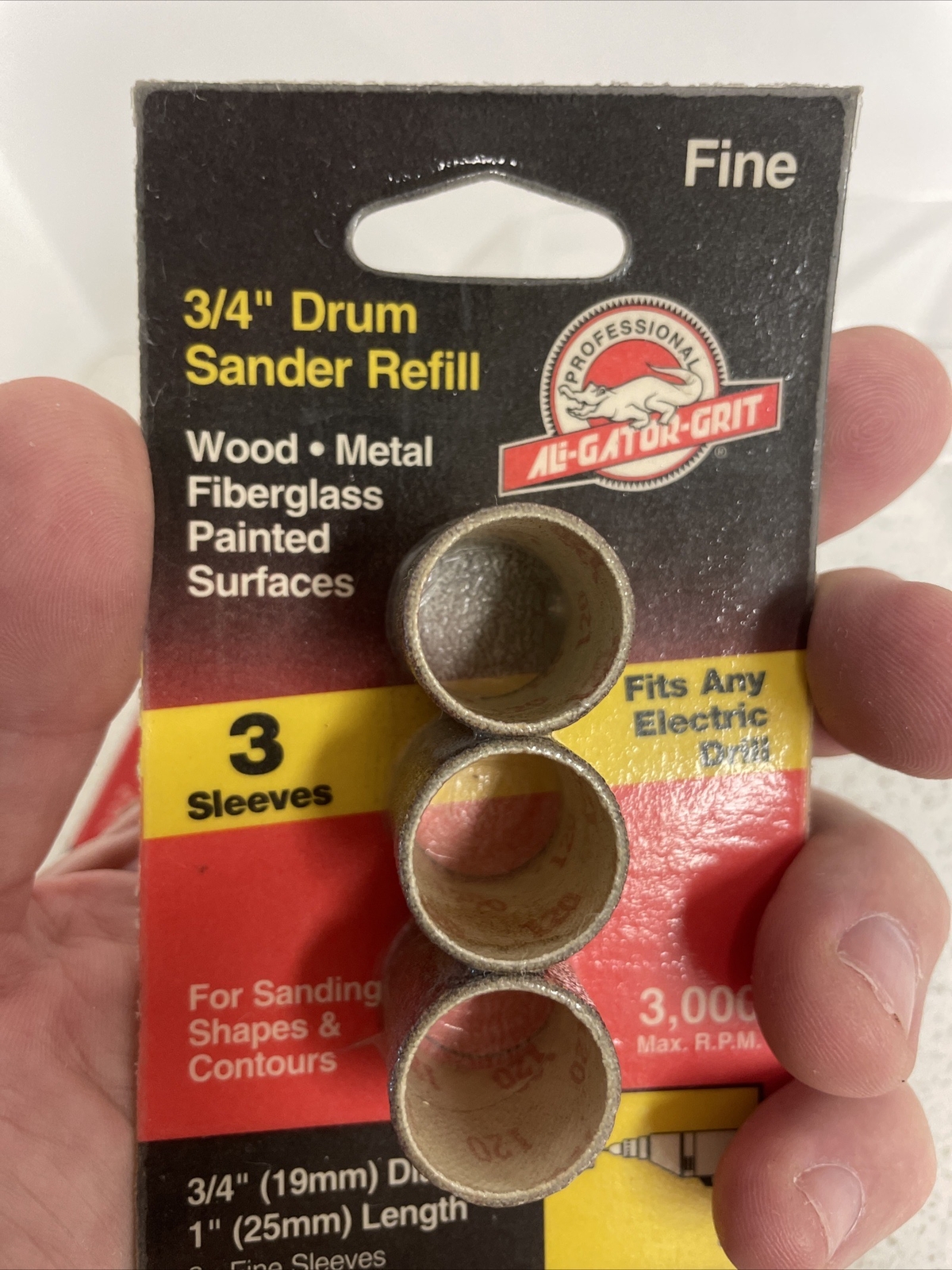 Lot of 2 pkgs, Gator 1 In. x 3/4 In.fine & Medium Drum Sander Refills 6077