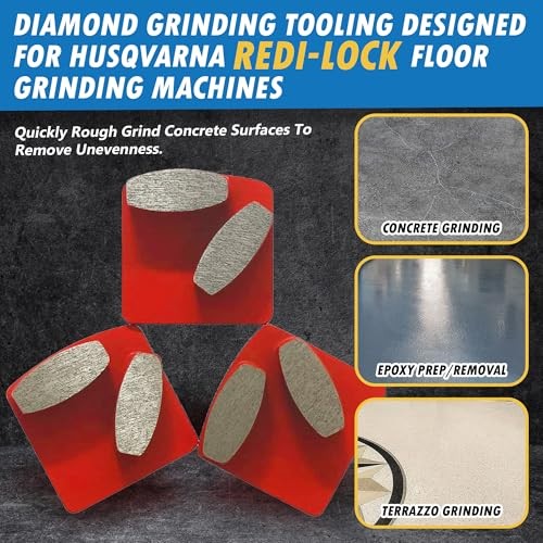 Diamond Grinding Discs for Husqvarna Redilock, Medium Bond – Double #30/40 Grit