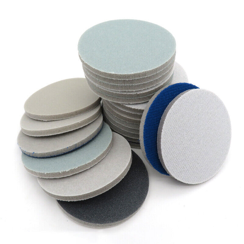75mm Wet/Dry Foam Sanding Discs Hook&Loop Sandpaper Polishing Pads 400-3000 Grit