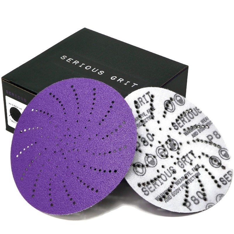 Ceramic Grain Sanding Discs 5 Inch Multi-Hole Dust-Free Heavy-Duty Grits 40-800
