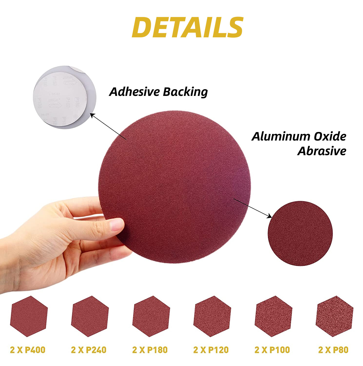 22PCS 4×36 in Sanding Belts Sander Belt& 6in PSA Self Adhesive Discs 80-400 Grit