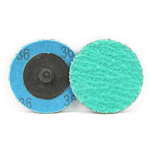 25 Pack 3″ 36-80 Grit Green Zirconia+Grind Aid Quick Change Sanding Discs Type R