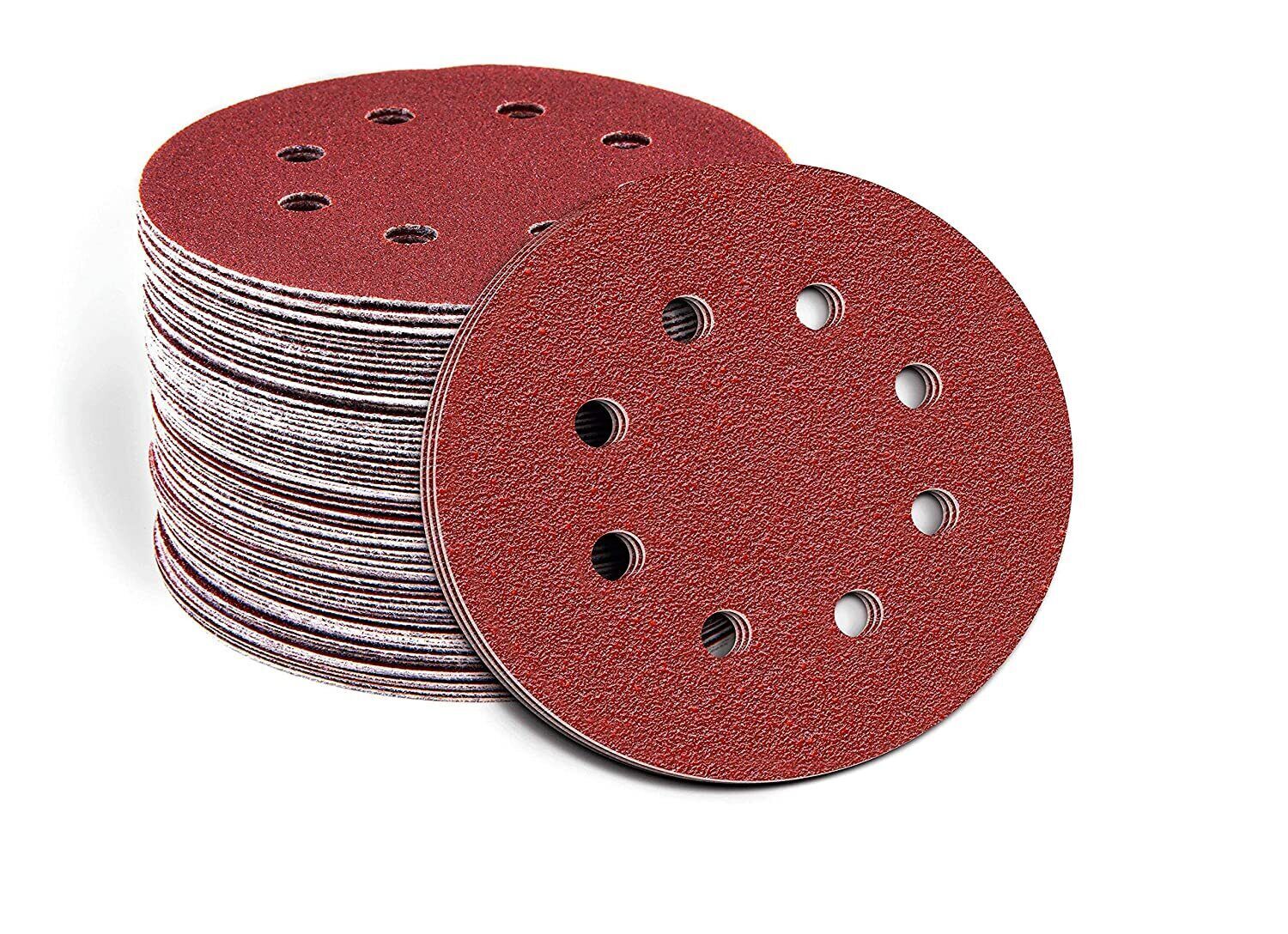 25x 5 in Sanding Discs 1500 Grit Hook Loop 8-Hole Orbital Sander Paper Sandpaper