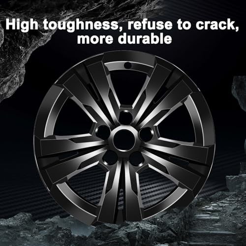 17 Inch Wheel Skins Compatible with 2010-2017 Chevrolet Equinox, Glossy Black