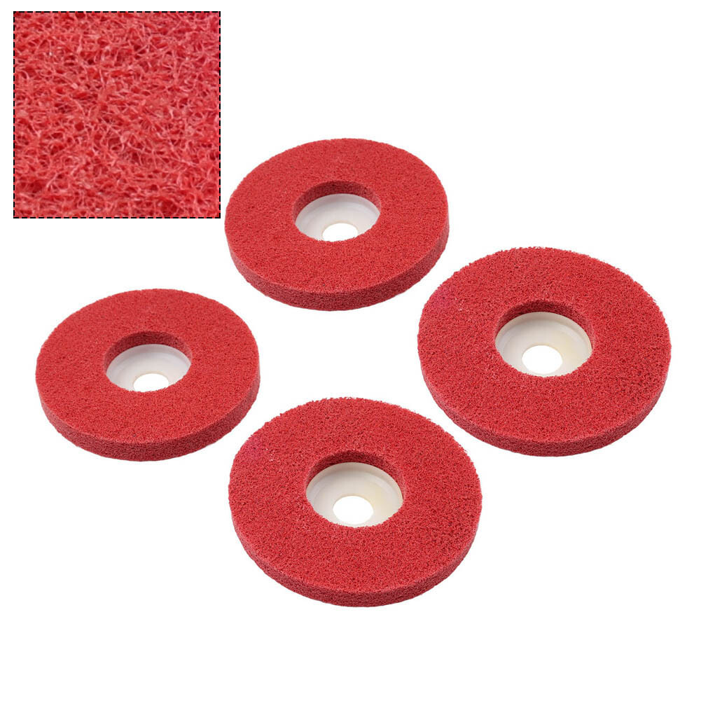 2-10Pcs 4” Nylon Fiber Polishing Wheel Abrasive Buffing Disc For Angle Grinder