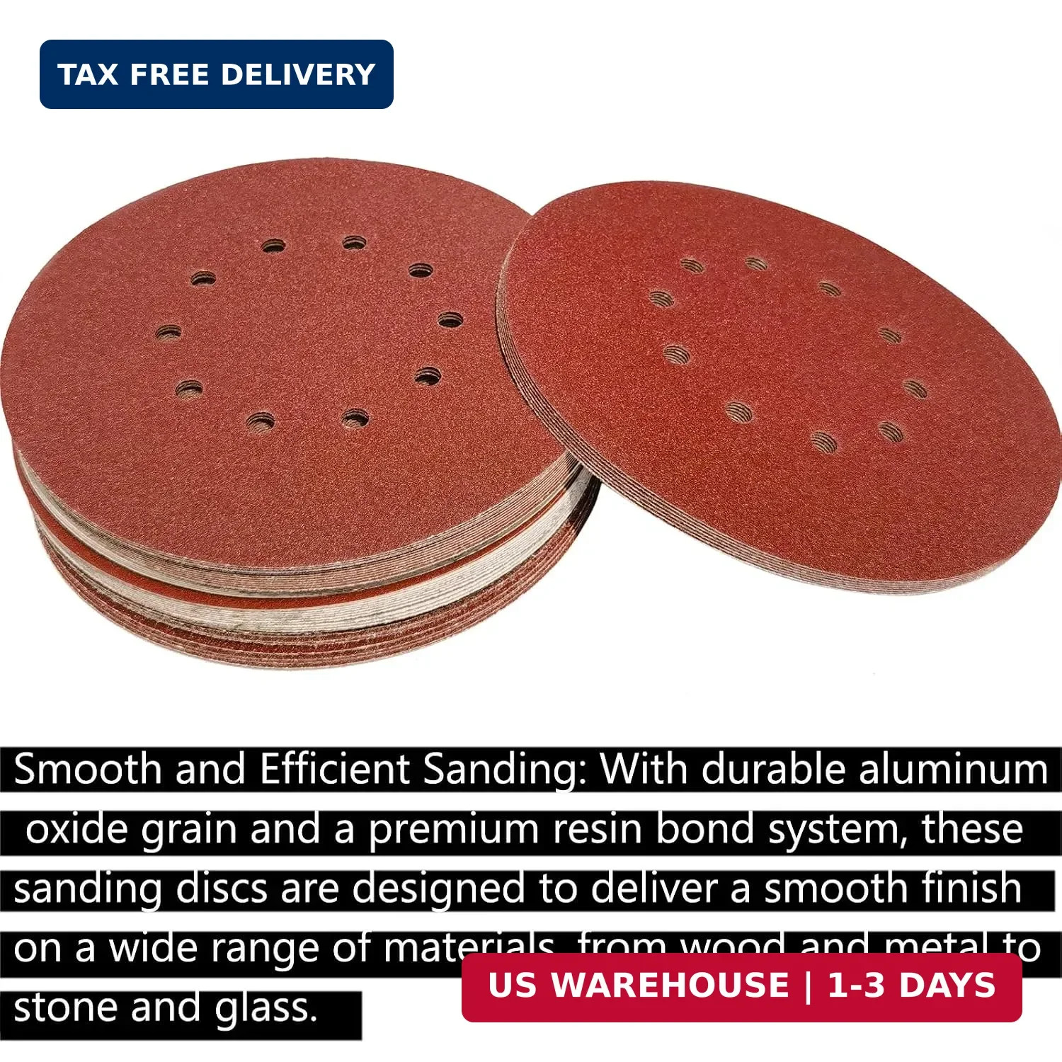 50 Pack 9-Inch 10 Hole 120 Grit Hook-and-Loop Drywall Sandpaper – Aluminum Oxide