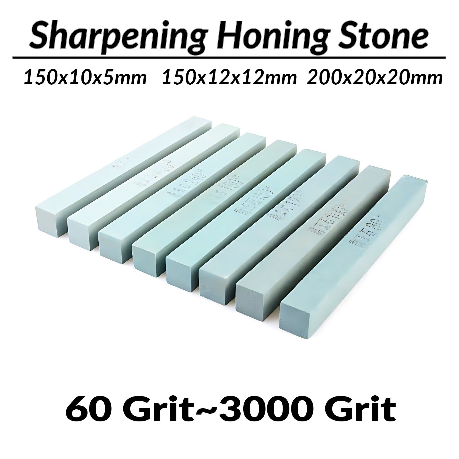 Sharpening Honing Stone 60-3000 Grit Silicon Carbide Oilstone Strip Various Size