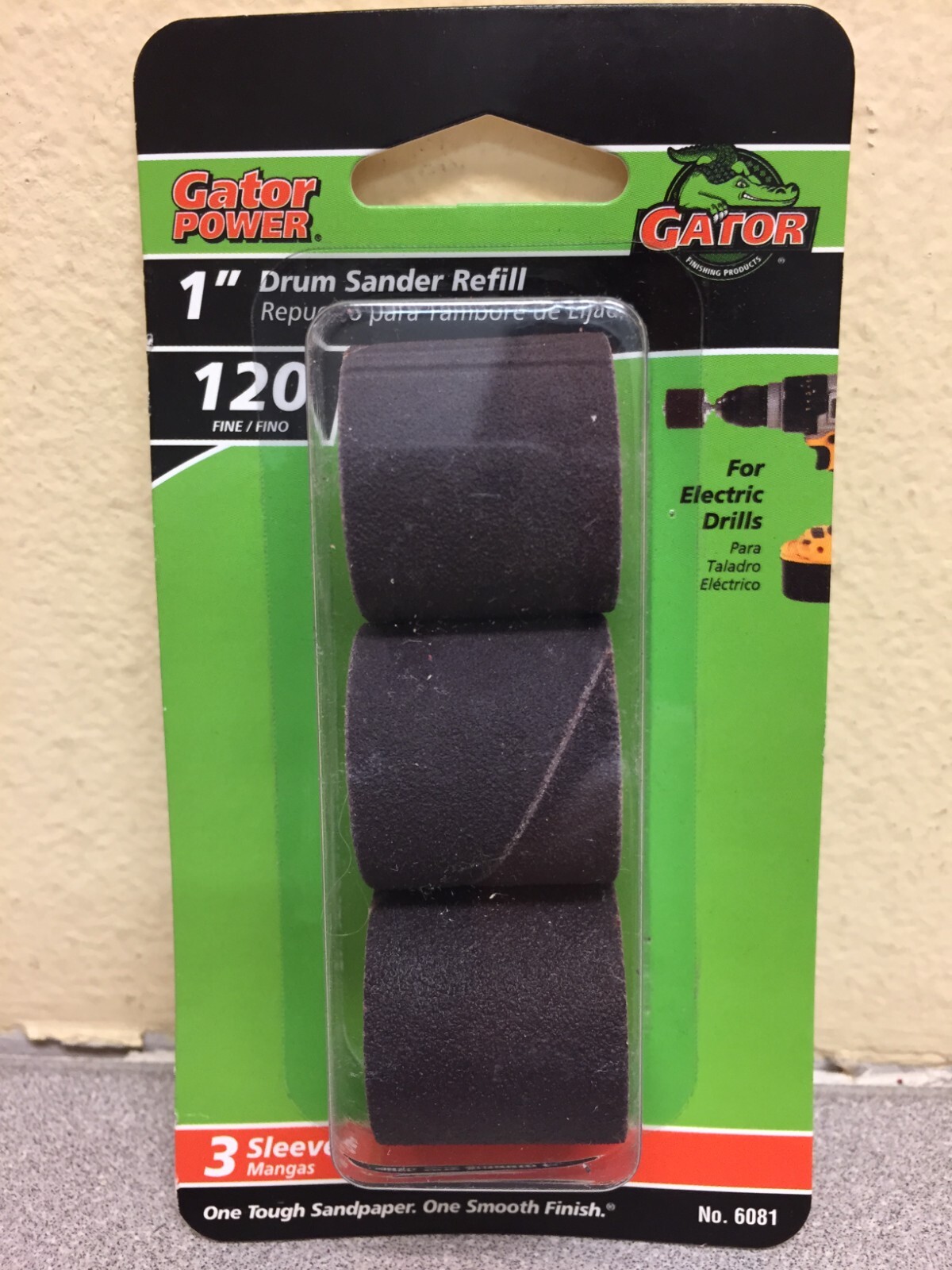 Gator 6081 1″ D X 1″ L Aluminum Oxide Abrasive Sleeve Refill 120 Grit Fine 3 pc