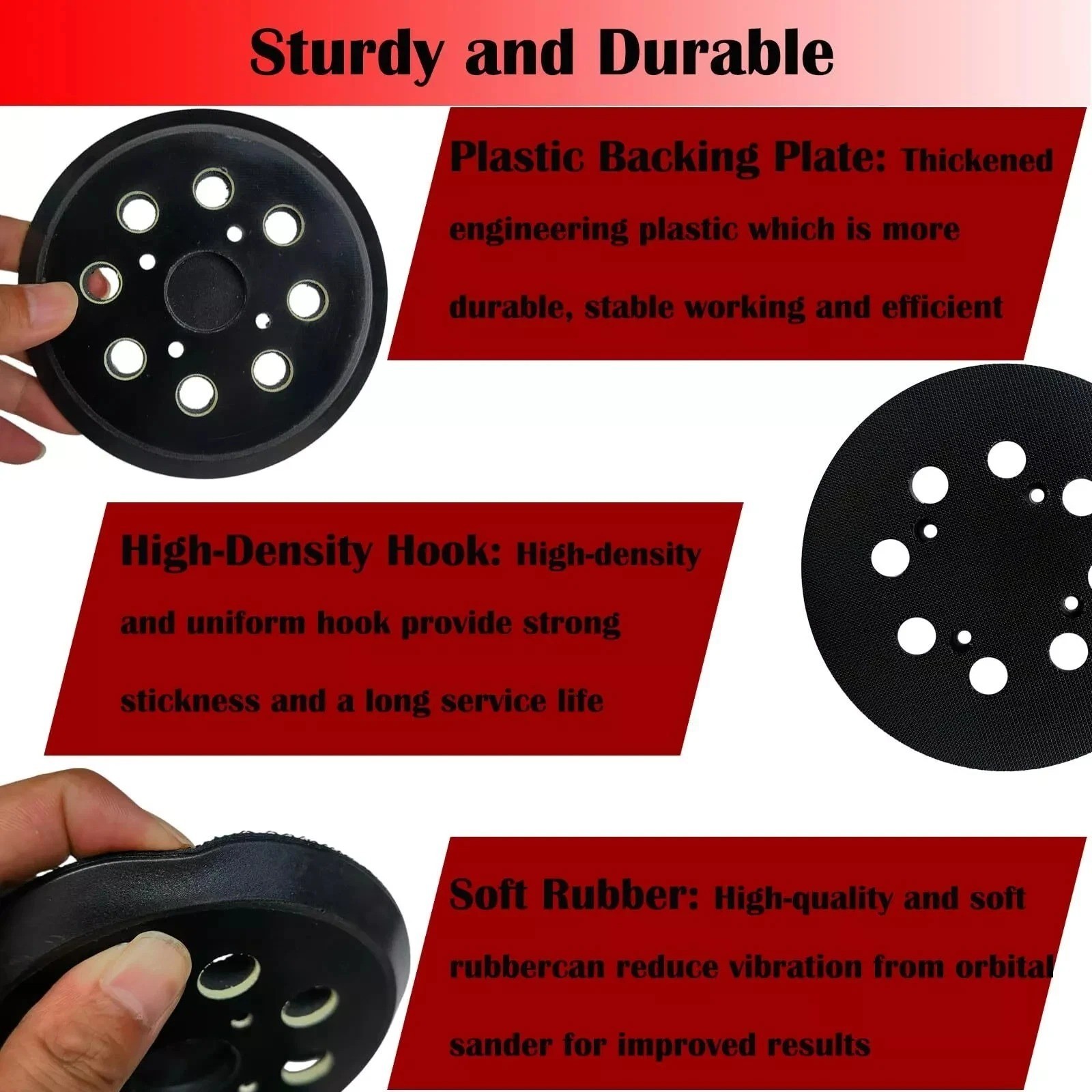 2 Pack 5 Inch 8 Hole Hook and Loop Sander Pad for Milwaukee 6021-21 6034-21