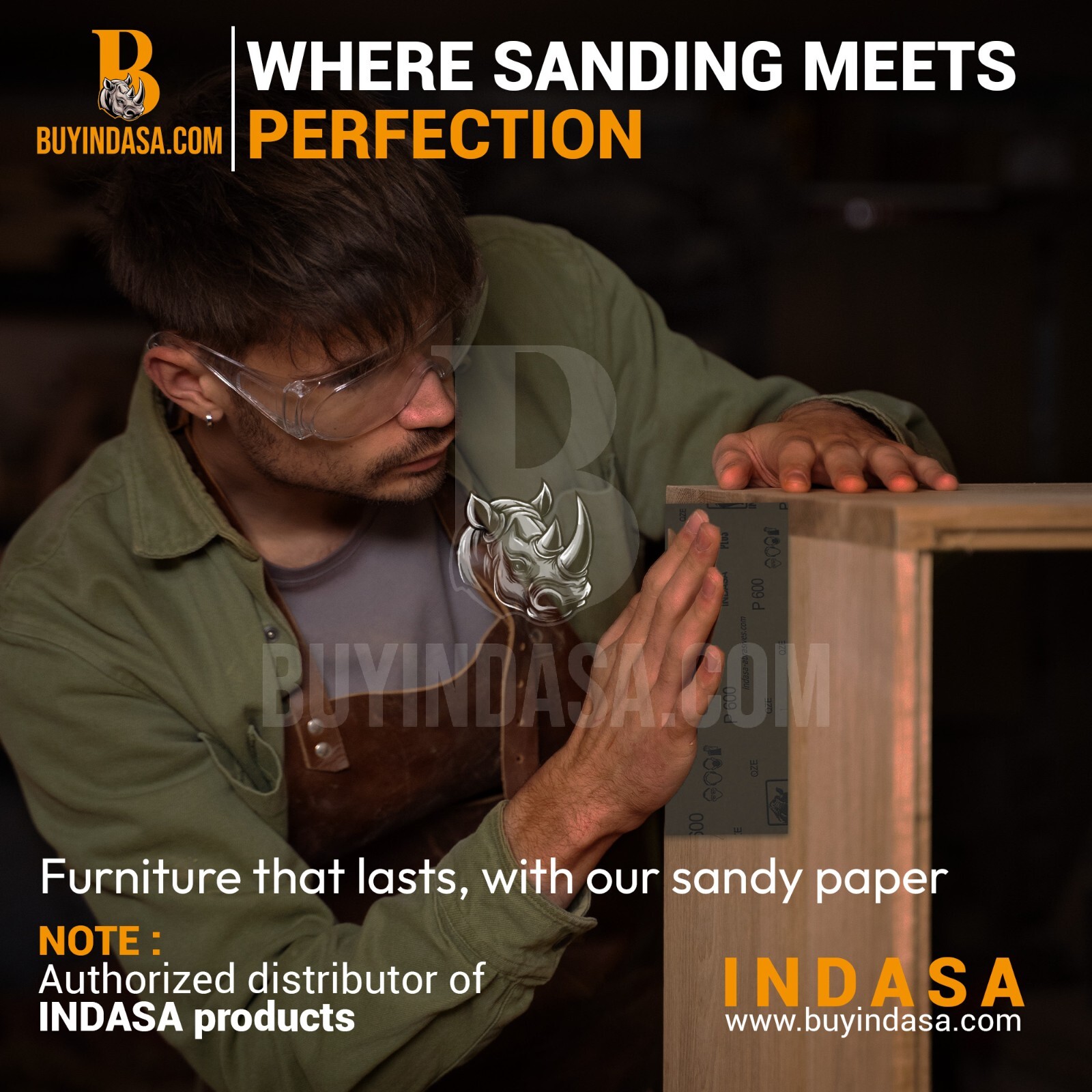 Indasa 50 PCS 9×11” Rhynowet Wet & Dry Sandpaper Sheets, 80-2500 Grit Range
