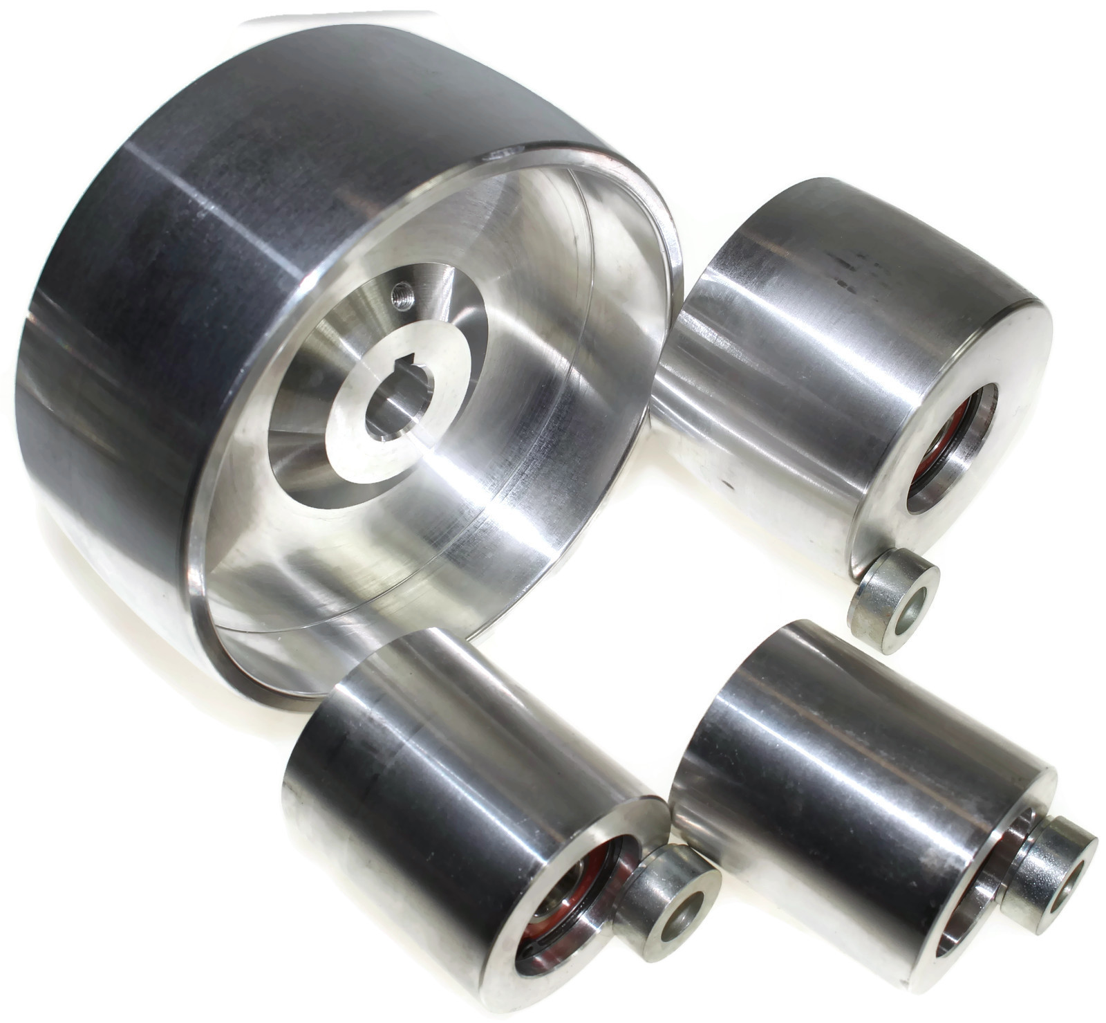Belt Grinder wheel set knife grinder 5.1″ Drive 5/8″ shaft 3″ tracking, 2″ Idler