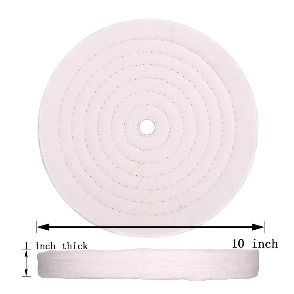 Buffing Polishing Wheel 10 inch Extra Thick Fine Cotton (70 Ply) Bench Grinder