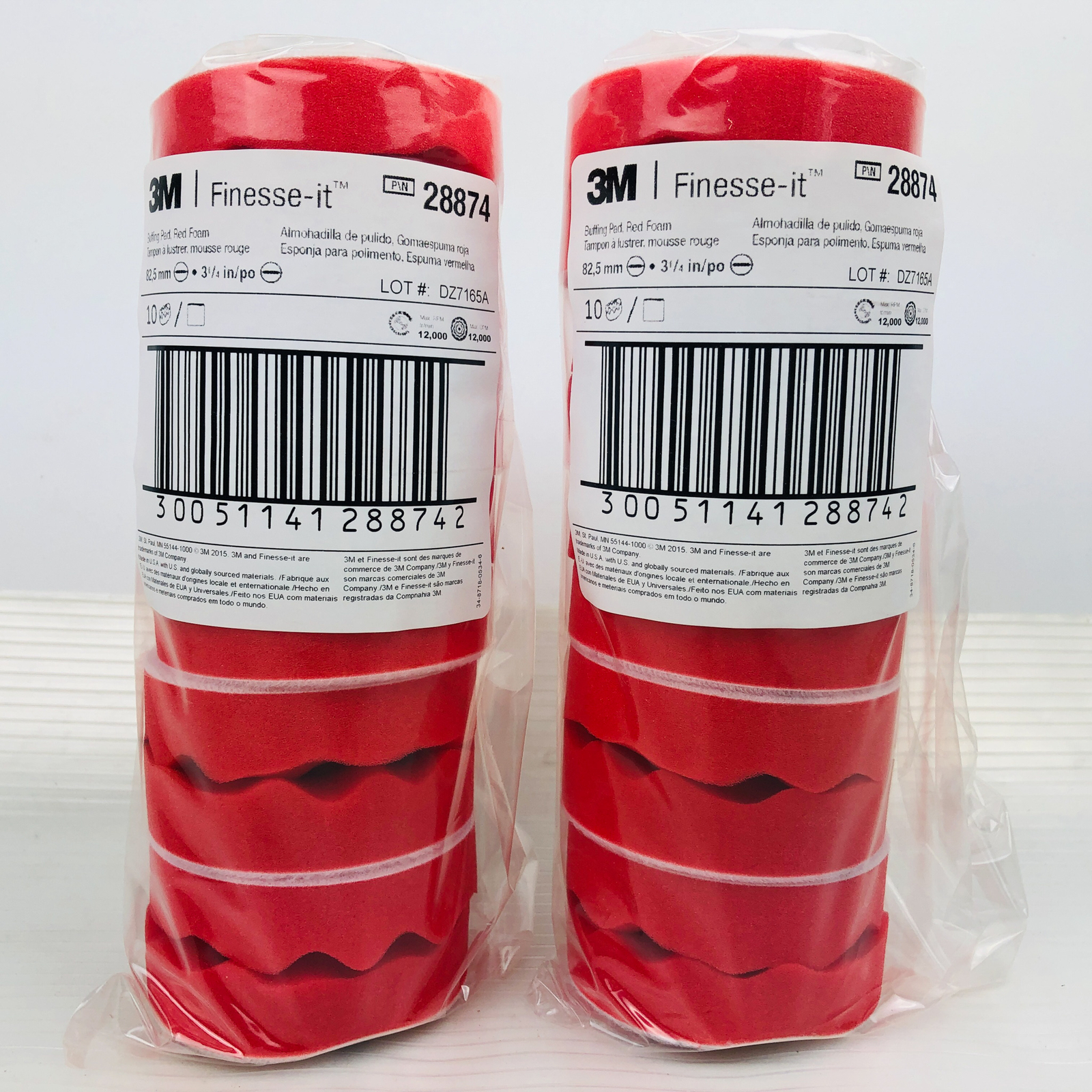 20pk 3M Buffing Pad Finesse-It 28874 Red Foam Waffle Face 3-1/4 Inch New