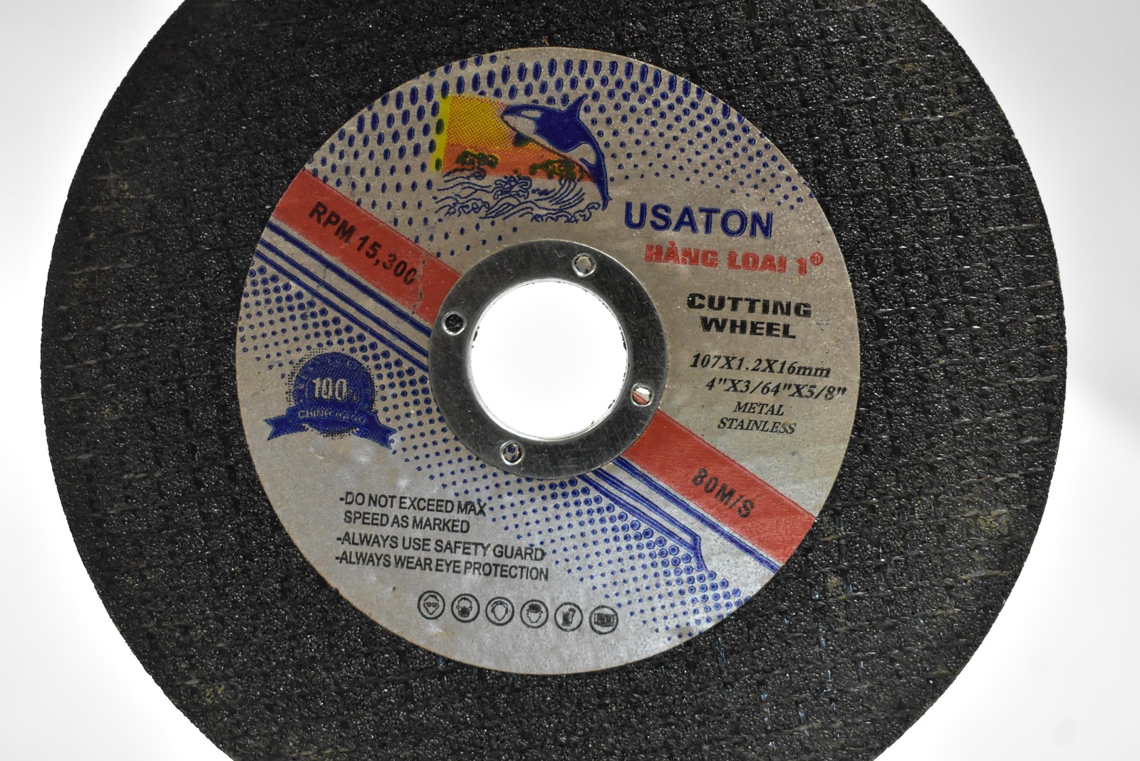 34 USATON Cut-Off Wheel 4 X 3/64 X 5/8 107×1.2x16mm Metal Black Abrasive Pack