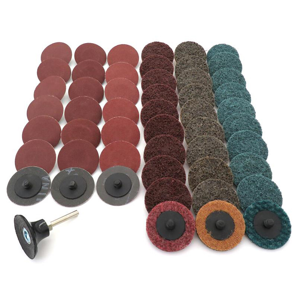 35/46/52Pcs/Set R-Type Sanding Discs Abrasive Roll Lock Sandpaper Tray Kits