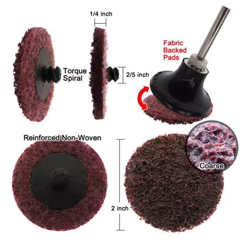 46 PCS 2″ Inch 50mm Type R Roll Lock Quick Change Discs Die Grinder Sanding Pads