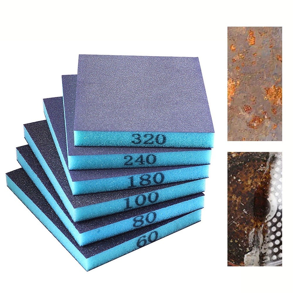 Premium Sanding Blocks Wet & Dry Foam Pads for Craft and Polishing 6 pack