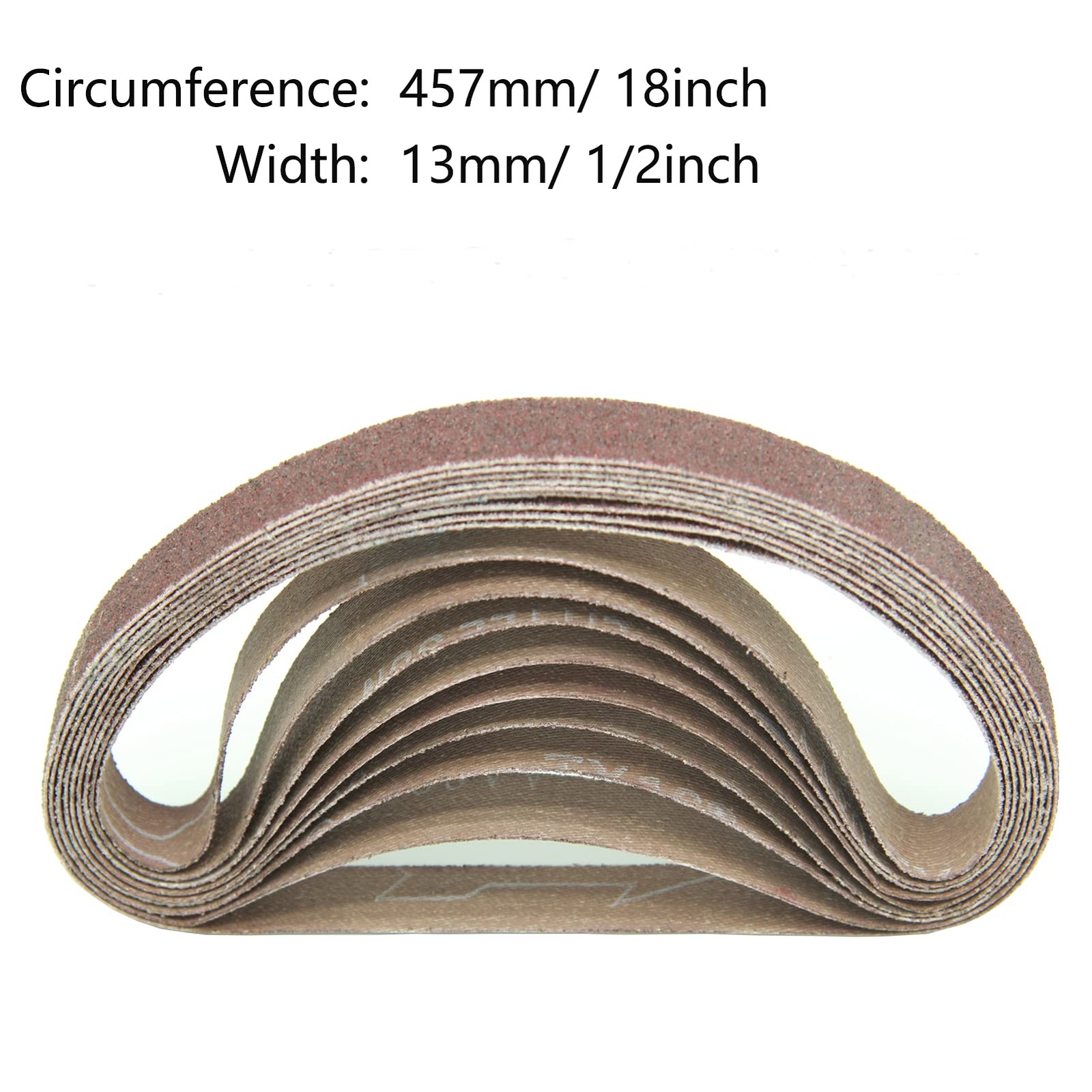 1/2 x 18 Inch Aluminum Oxide Sanding Belt, 30PCs Belt Set, 6 of Each…