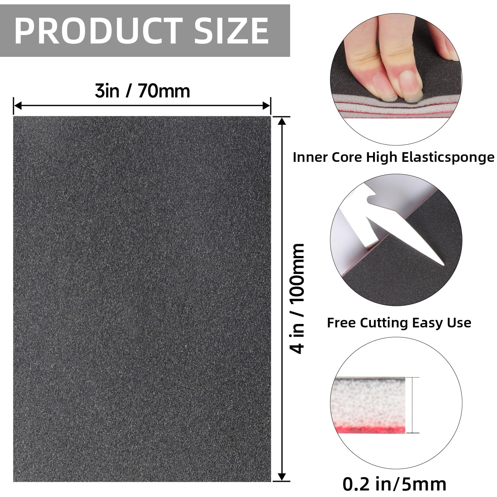 24 PCS 2000 Grit Sanding Sponge Set Soft Foam Pads 3×4 Inch Wet Dry Sandpaper
