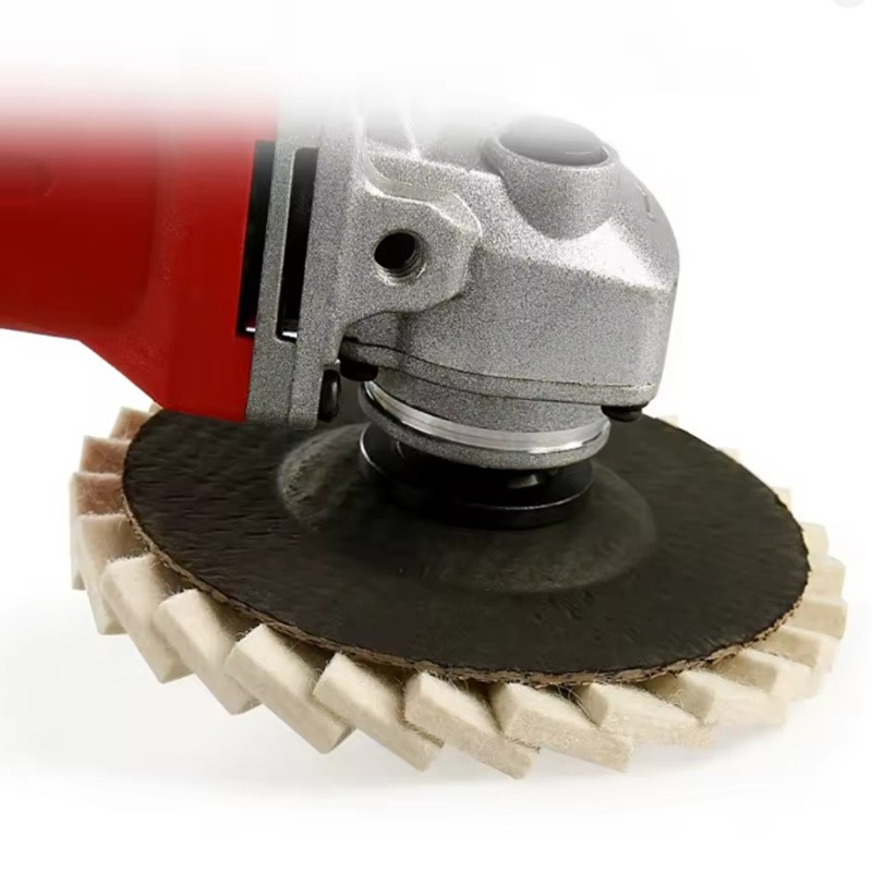5″ Wool Felt Flap Disc Metal working Polishing Buffing Wheel For Angle Grinder