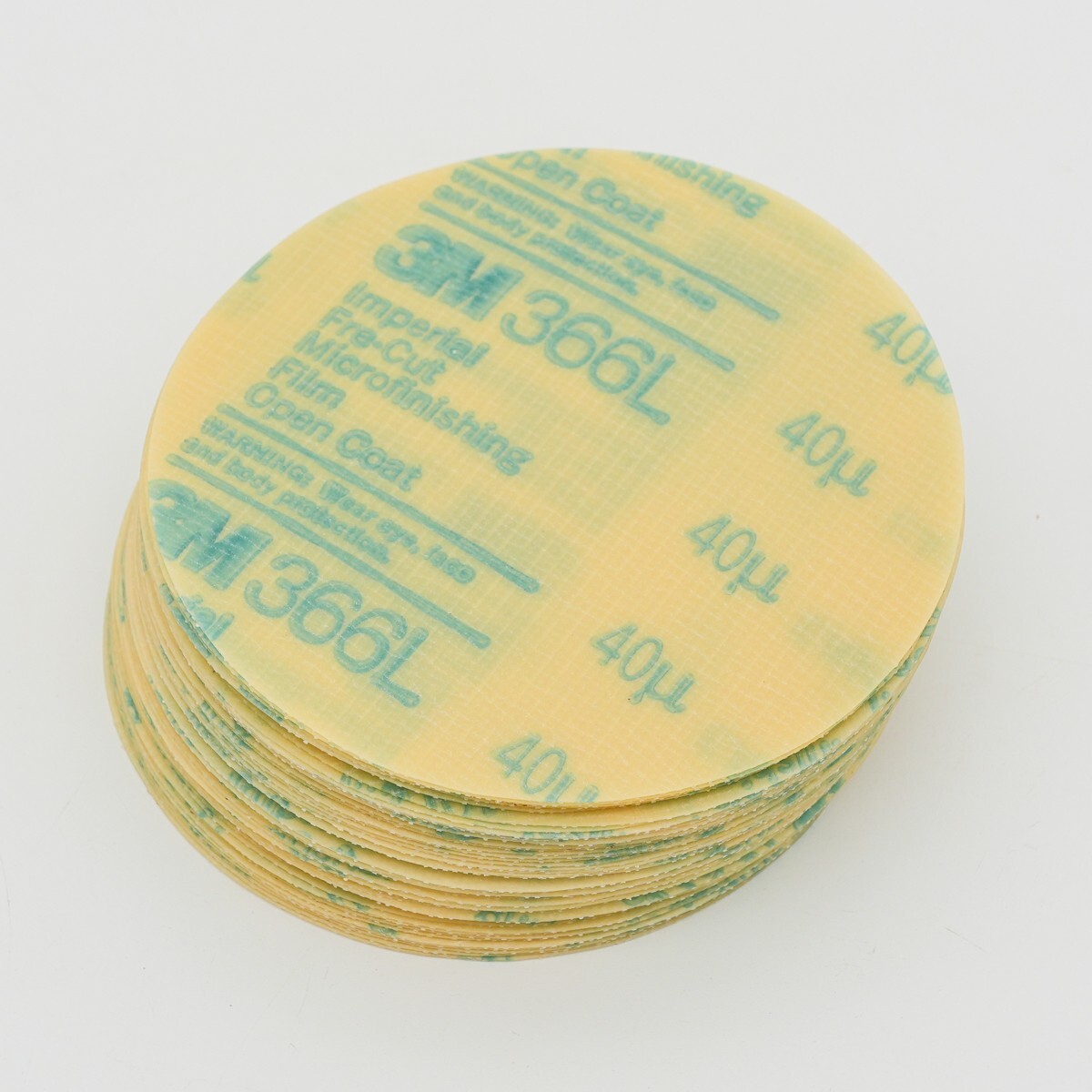 3M Hookit II Microfinishing Film Disc 366L, 40 Mic, 5 in x NH (box of 50)