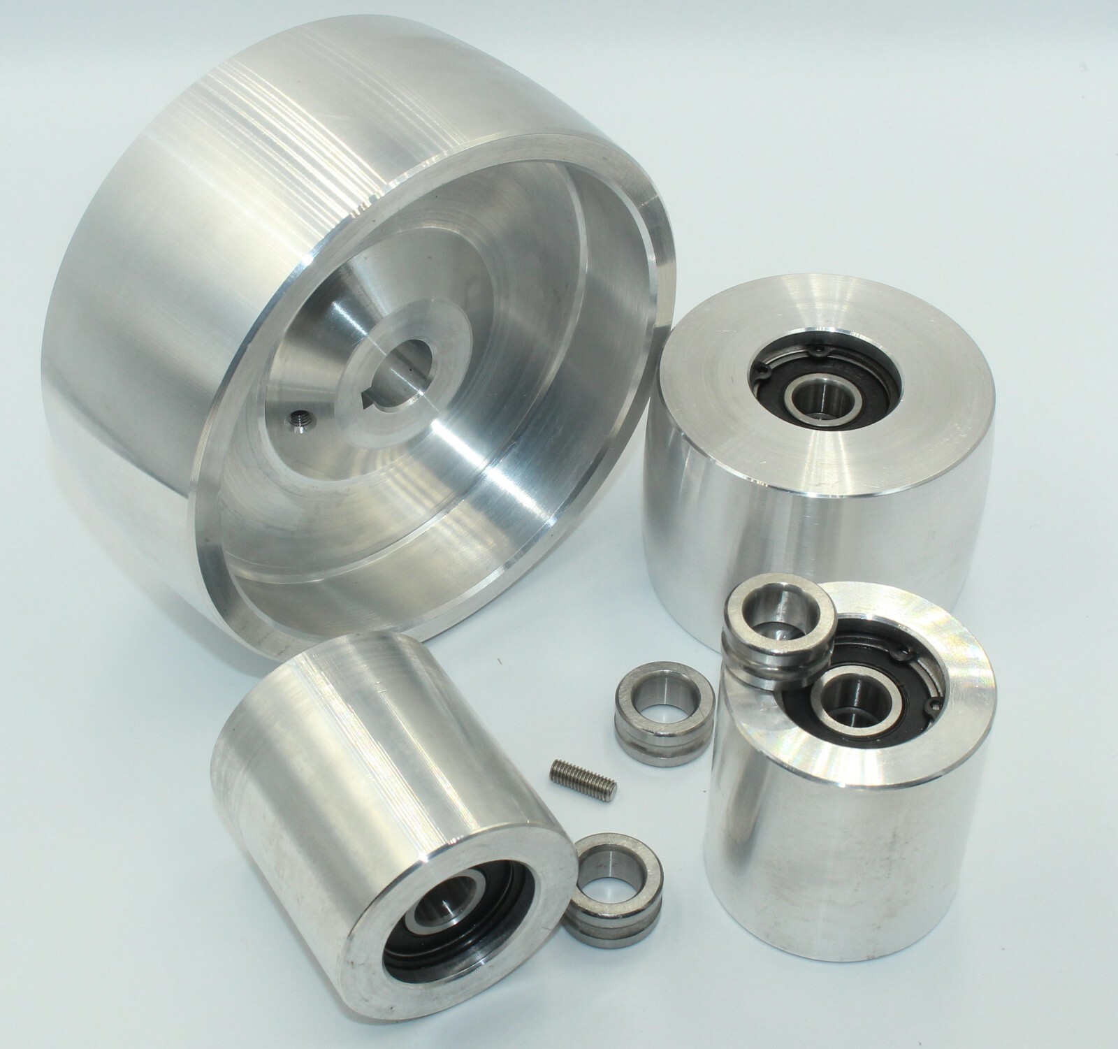 Belt Grinder wheel set knife grinder 5.1″ Drive 5/8″ shaft 3″ tracking, 2″ Idler