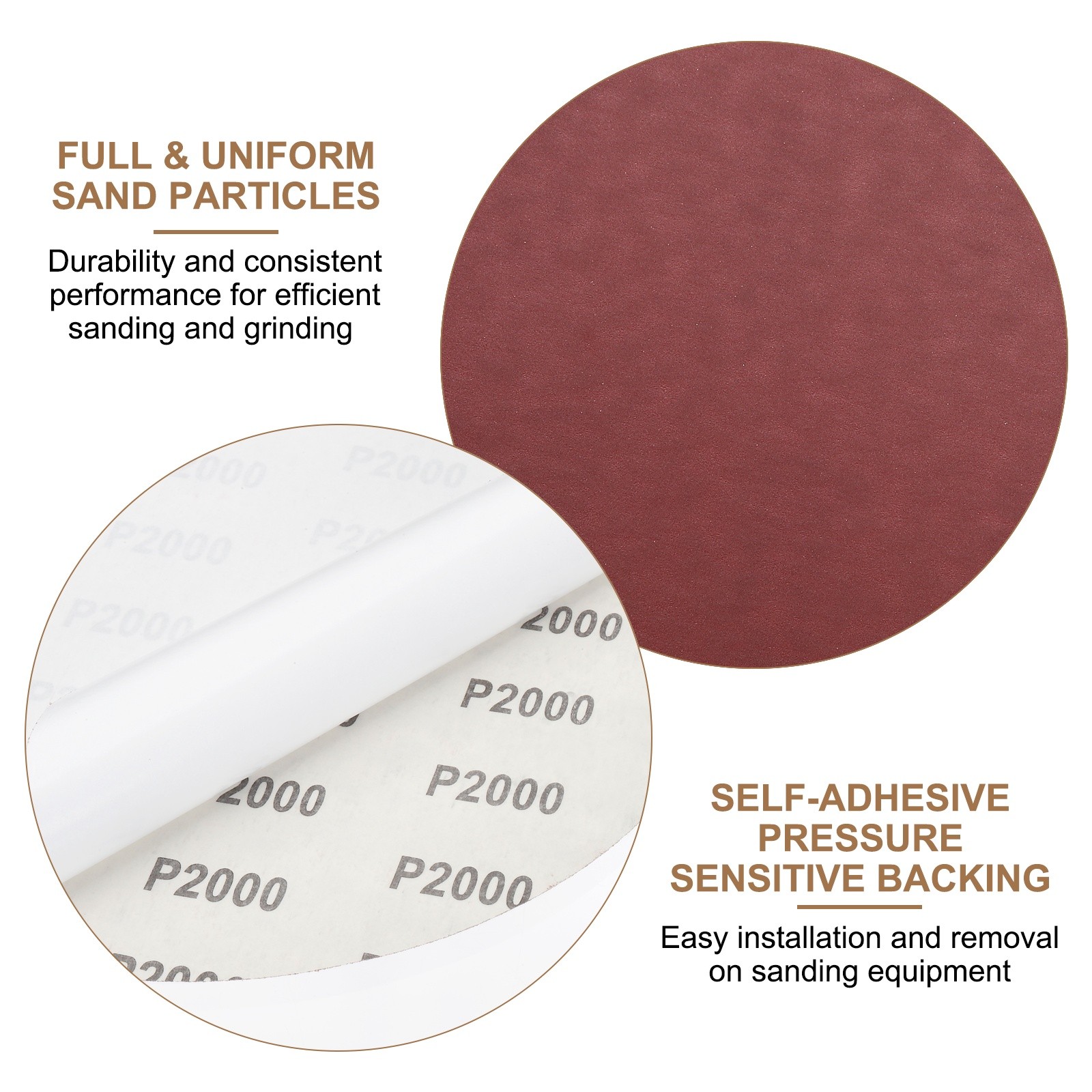 12pcs 10″ PSA Sanding Discs 2000 Grits Aluminum Oxide Sandpapers Self Adhesive