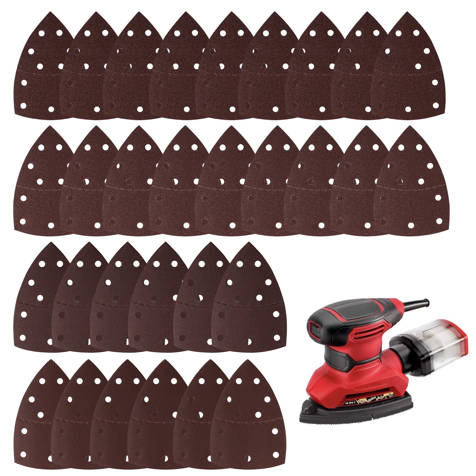 30 PCS Sander Replacement Pad Compatible with Skil Detail Sander Sandpaper 60