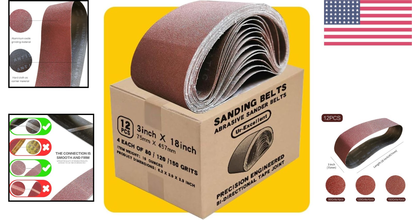 Versatile 12-Piece Sanding Belt Set 3×18 Inches – Ideal for Wood & Metal