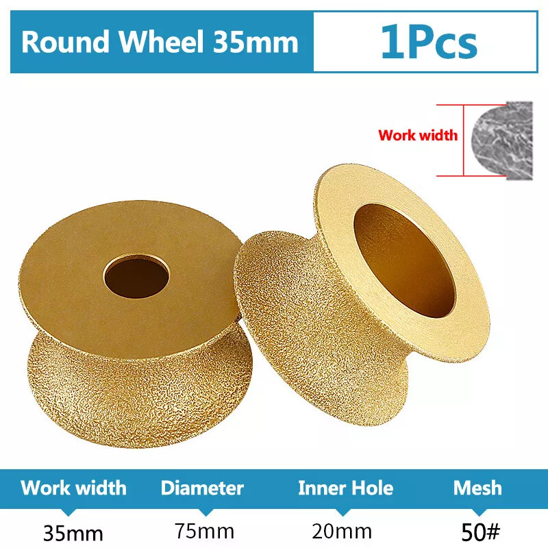 Vacuum Brazed Diamond Full Bullnose Edge Profile Grinding Disc Wheel Tool