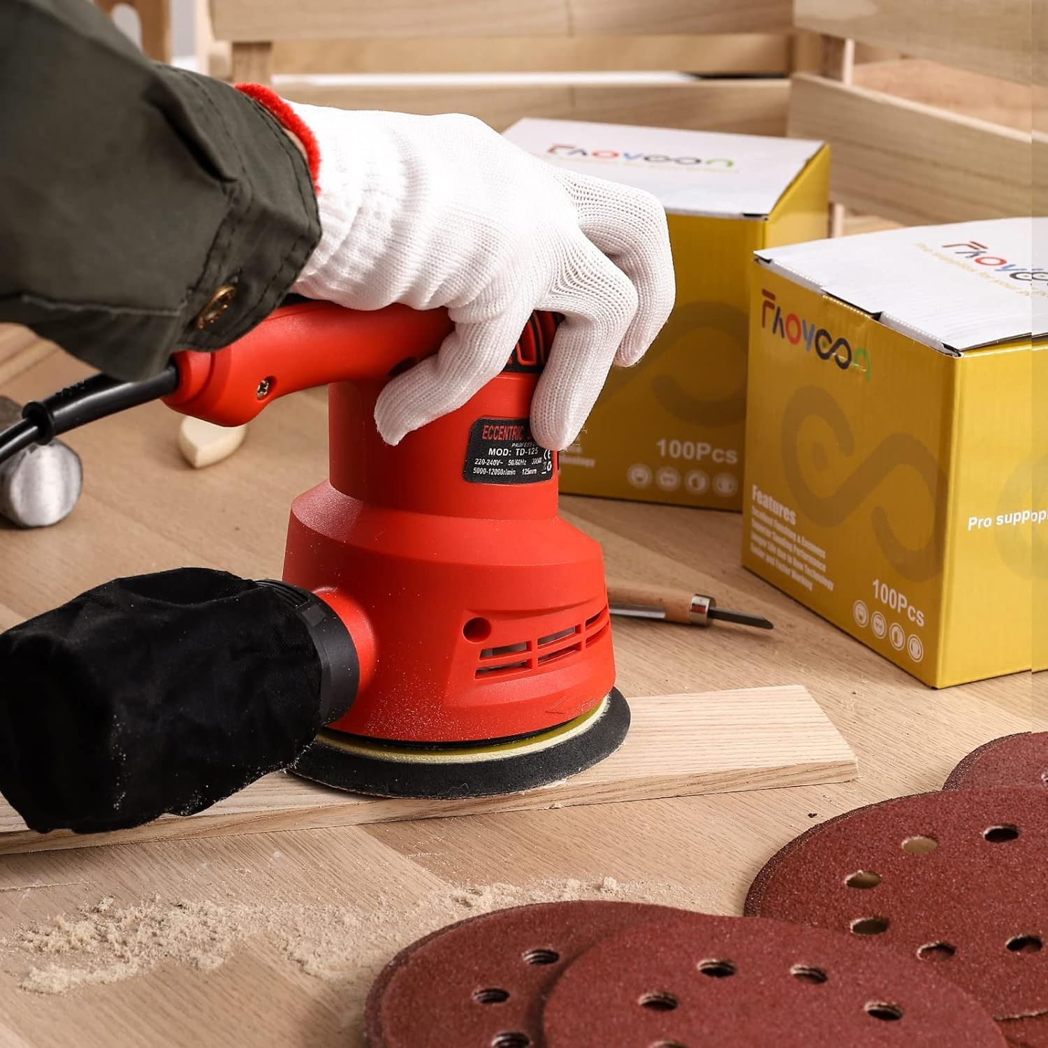 5 Inch Hook Loop Sanding Discs 8-Hole Hook Sanding Discs 40-1000 Grit For Sander