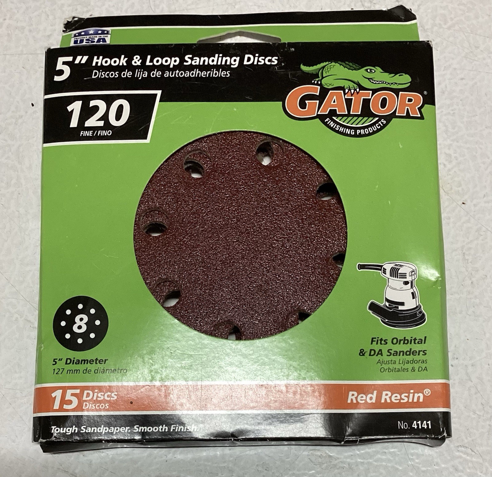 (2 Boxes of 12) Gator 4141 Sanding Disc 120/80 Grit, 5 Inches, 2X Longer Lasting