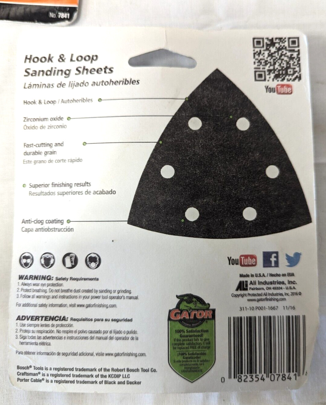 5 pks Gator Ultra Power Hook & Loop 120 Fine Sanding Sheets #7841 Blk zirconium