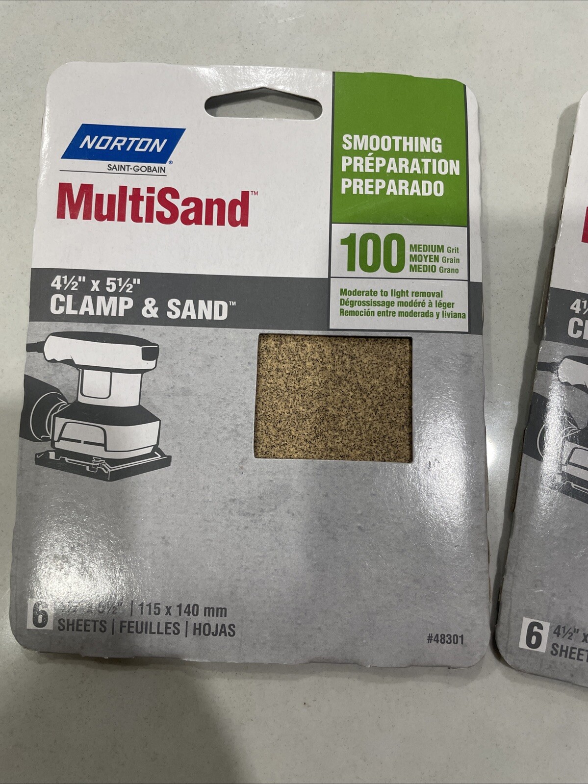 2 Pack Norton 07660748301 Multisand Sheet 4-1/2″x5-1/2″ 100 Grit Sandpaper