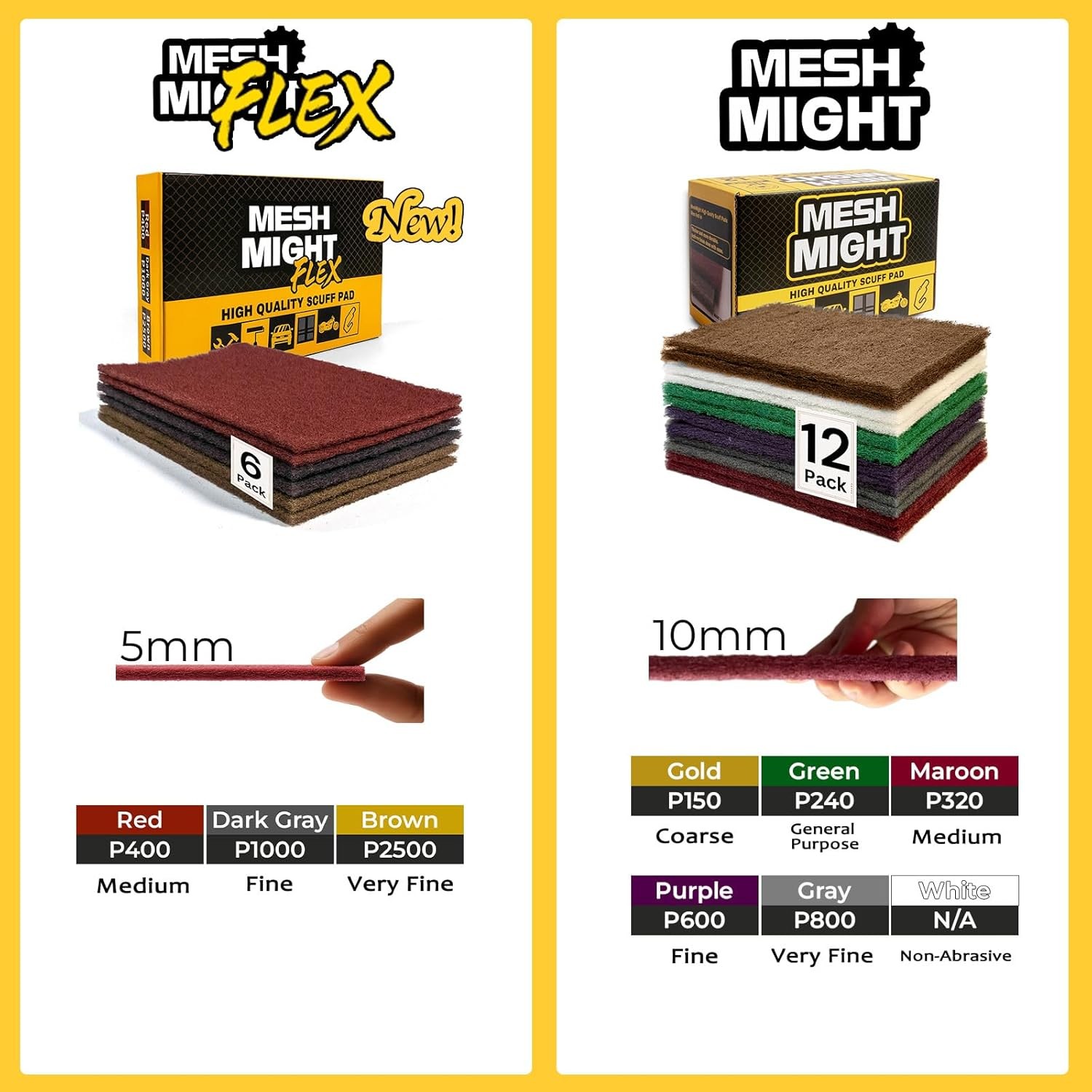 12-Pack 6″x9″ Non-Woven Red Scuff Pads – Maroon P320 Aluminum Oxide Abrasive for